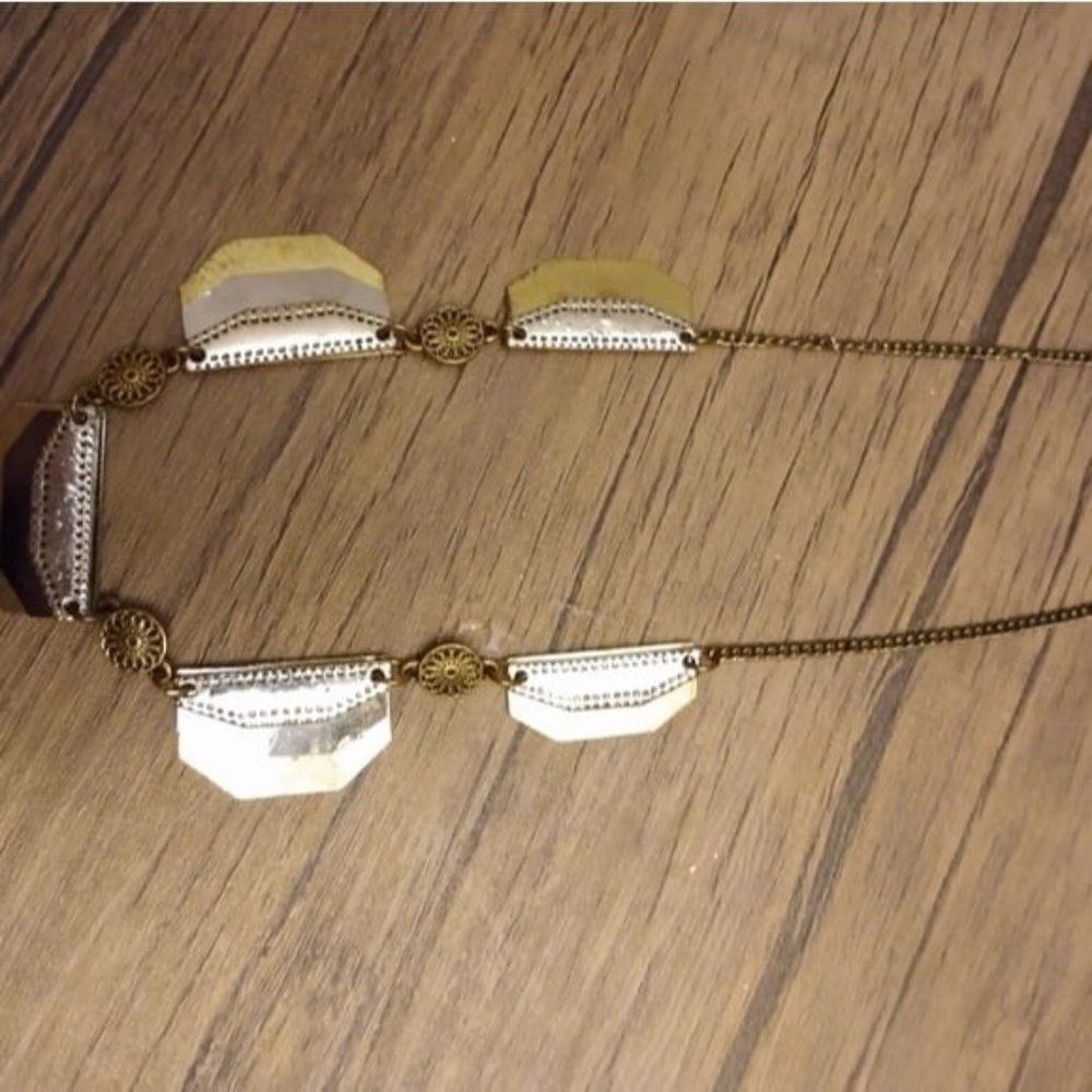 Multi moon silver tribal necklace